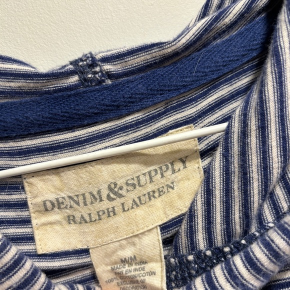 Polo Ralph Lauren Blue Stripped Lightweight Hoodie - Picture 2 of 6